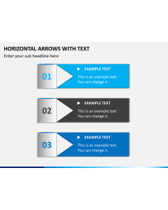 Horizontal arrows with text PPT slide 1