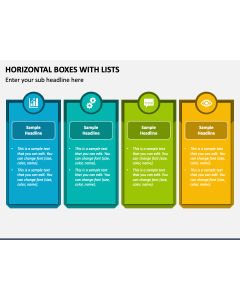 Horizontal Boxes With Lists PPT Slide 1