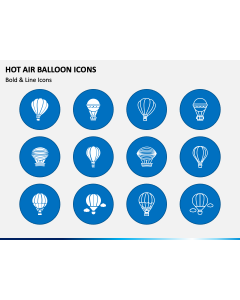 Hot Air Balloon Icons PPT Slide 1