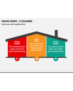 House Shape - 3 Columns PPT Slide 1