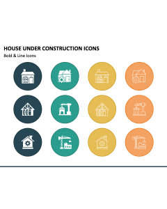 House Under Construction Icons PPT Slide 1