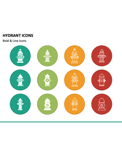 Hydrant Icons PowerPoint Slide 1