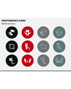 Independence Icons PPT Slide 1