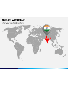 India on World Map PPT Slide 1