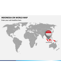 Indonesia on World Map PPT Slide 1