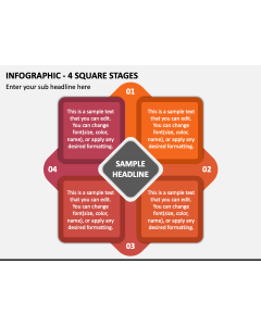 Infographic - 4 Square Stages PPT Slide 1