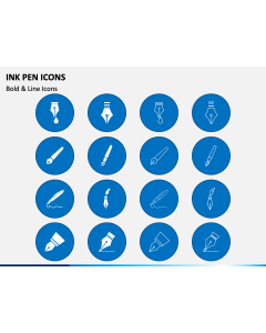 Ink Pen Icons PPT Slide 1