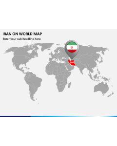 Iran on World Map PPT Slide 1