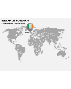 Ireland on World Map PPT Slide 1