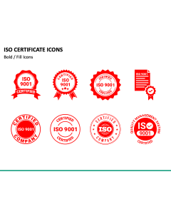 ISO Certificate Icons PowerPoint Slide 1