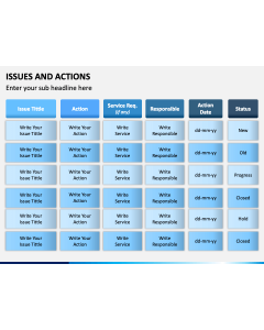 Issues and Actions PPT Slide 1