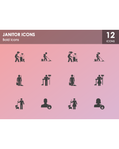 Janitor Icons PPT Slide 1