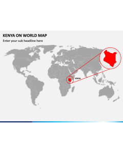 Kenya on World Map PPT Slide 1