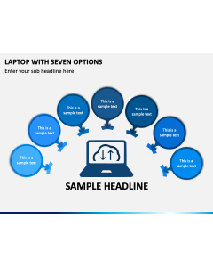Laptop with Seven Options PPT Slide 1