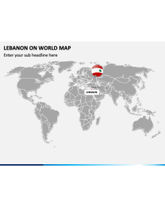 Lebanon on World Map PPT Slide 1