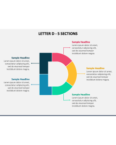 Letter D - 5 Sections PPT Slide 1