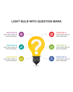 Plantilla de PowerPoint y Google Slides de bombilla con signo de interrogación
