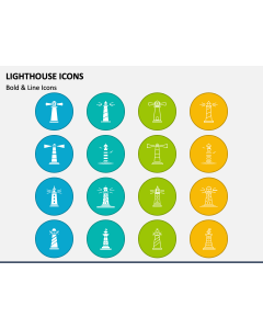 Lighthouse Icons PPT Slide 1