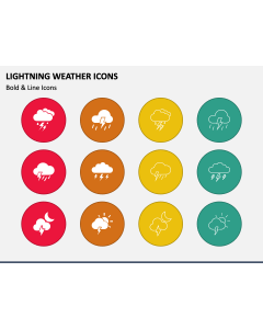 Lightning Weather Icons PPT Slide 1