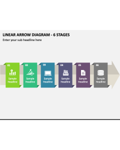 Linear Arrow Diagram - 6 Stages PPT Slide 1