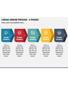 Linear Arrow Process - 5 Phases PPT Slide 1