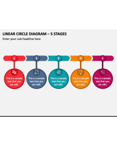 Linear Circle Diagram - 5 Stages PPT Slide 1