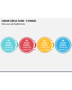 Linear Circle Flow - 4 Stages PPT Slide 1