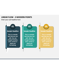 Linear Flow - 3 Modern Points PPT Slide 1