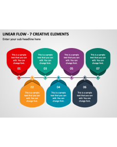 Linear Flow - 7 Creative Elements PPT Slide 1