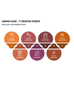 Linear Flow - 7 Creative Points PPT Slide 1