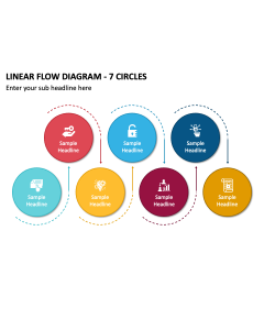 Linear Flow Diagram - 7 Circles PPT Thumbnail