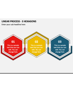 Linear Process - 3 Hexagons PPT Slide 1