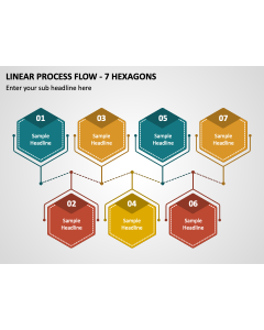 Linear Process Flow - 7 Hexagons PPT Thumbnail