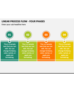 Linear Process Flow - Four Phases PPT Slide 1