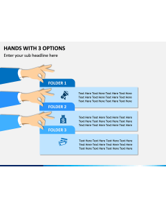 Hands With 3 Options PPT Slide 1