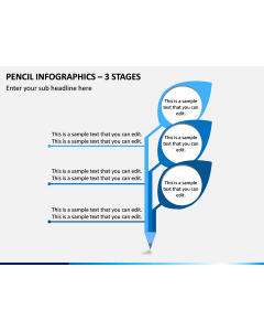 Pencil Infographics – 3 Stages PPT Slide 1
