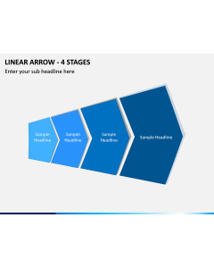 Linear Arrow - 4 Stages PPT Slide 1