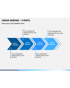 Linear Arrows – 4 Parts PPT Slide 1