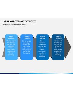Linear Arrow – 4 Text Boxes PPT Slide 1