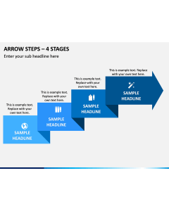 Arrow Steps - 4 Stages PPT Slide 1