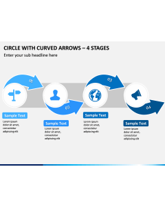 Circle With Curved Arrows – 4 Stages PPT Slide 1