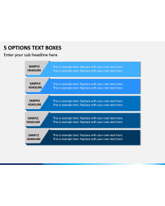 5 Options Text Boxes PPT Slide 1