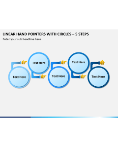 Linear Hand Pointers With Circles – 5 Steps PPT Slide 1