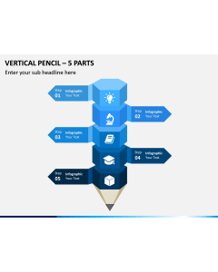 Vertical Pencil – 5 Parts PPT Slide 1