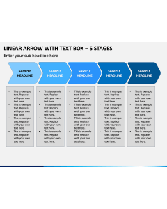 Linear Arrow With Text Box – 5 Stages PPT Slide 1