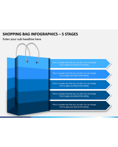 Shopping Bag Infographics – 5 Stages PPT Slide 1