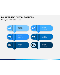 Rounded Text Boxes – 6 Options PPT Slide 1