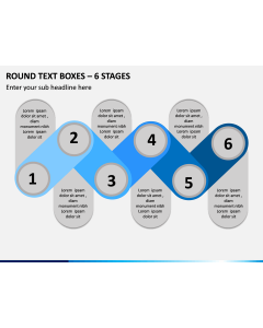 Round Text Boxes - 6 Stages PPT Slide 1