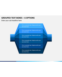 Grouped Text Boxes – 6 Options PPT Slide 1