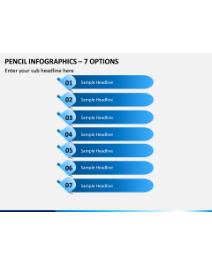 Pencil Infographics – 7 Options PPT Slide 1